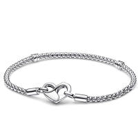 Pulsera de plata de ley 925 con hebilla en forma de corazón para mujer, colgante Original, cuentas para joyería fina, regalo - details 18