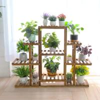 Plantas de madera interiores exteriores, estantería para plantas y flores de 9 niveles, estante decorativo para macetas para patio, jardín, balcón, oficina (9-13 macetas) - details 1