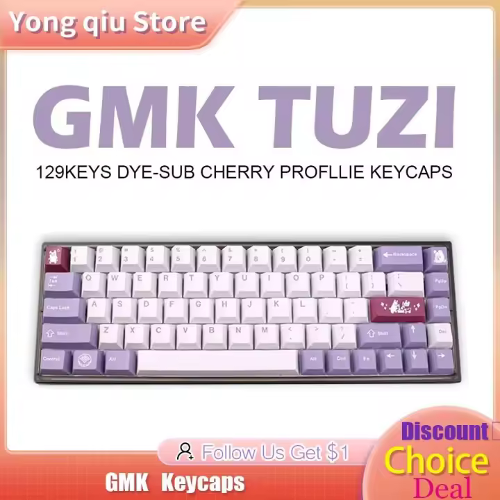 G Tuzi: un conjunto de PBT grandes con contornos de cereza, subtinte, teclas en inglés personalizadas para teclados Nical 61/64/68/75 - 1