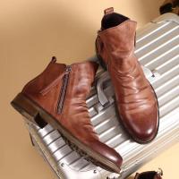 Botas de hombre con suela antideslizante y doble cremallera Botas con borlas Botas de cuero para hombre - details 10
