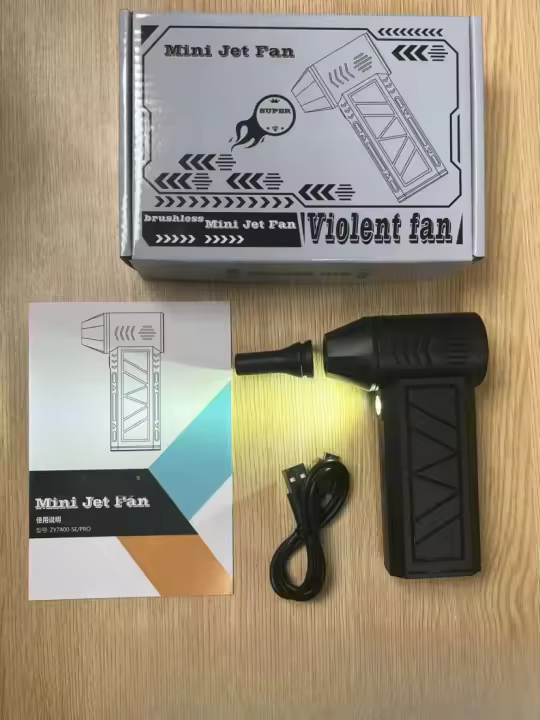 Mini ventilador turbo portátil sin escobillas de alta velocidad, secador de pelo inalámbrico de mano para exteriores - 1