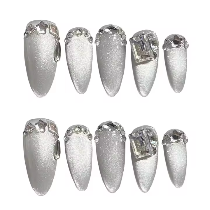 10 Uds. De uñas postizas para ojos, puntas de uñas extraíbles de larga duración, decoración de manos adecuada para fiestas temporales - 1