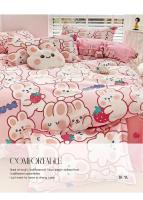Juego de Ropa de Cama con Encaje Rosa INS de Tamaño Twin Queen King para Niñas y Adultos con Sábanas Florales y Funda de Almohada de Poliéster - details 8