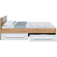 Cama Individual con 2 Cajones Diseño Noa Acabado en Blanco Artik y Roble Nodi - details 6