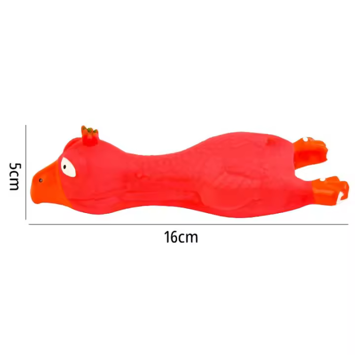 Nuevo Juguete para Mascotas Pollo de Látex Natural con Ventilación Pollo Acostado - 1