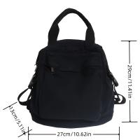 2024 Nueva mochila vintage informal para mujer: mochila plegable de viaje universitaria con cierre de cremallera, correas de hombro fijas y forro de poliéster, mochila negra lavable a máquina para el trabajo, desplazamientos - details 3