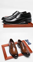 Zapatos de cuero para hombres, cuero genuino para hombres, estilo británico, zapatos sencillos y lisos para hombres. - details 10
