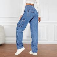 Pantalones Jeans de Denim de Pierna Recta para Mujer Pantalones Cargo de Bolsillo de Alta Calidad - details 4