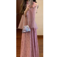 Elegante Estilo Francés Vestido de Princesa Dulce con Trenza de Malla Jacquard - details 7