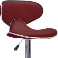 Mostrador Pub Comedor Simplista Reposapiés Asiento Estable Robusta Cuero Sintético Vino Tinto - details 2