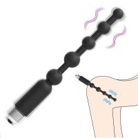 Vibrador Anal con cuentas largas, juguetes sexuales para mujeres y hombres, masajeador de próstata, producto para adultos, tapón Anal de silicona, estimulación del punto G - details 0