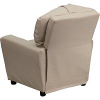 Chandler de Vinilo para niños reclinable con portavasos y reclinable de Seguridad, Silla reclinable contemporánea para niños, admite hasta 90 lbs, Beige - details 9
