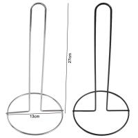 Soporte para papel de cocina en rollo de acero inoxidable, estante Vertical para servilletas negro/plateado, soporte para pañuelos de una mano, encimera - details 1