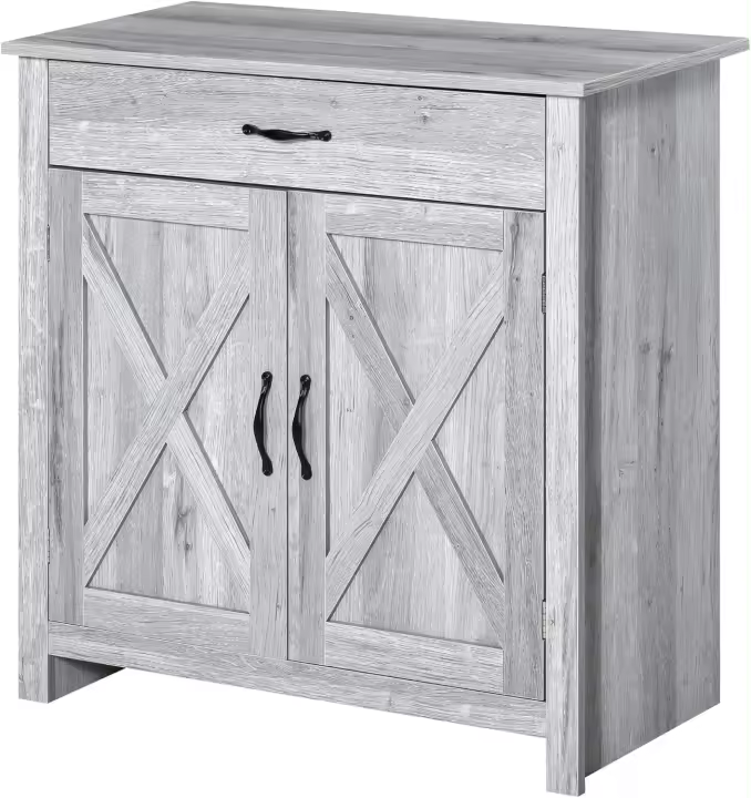 Mueble Auxiliar Decorativo para Cocina Buffet Estante Interior Ajustable con 2 Puertas y Cajón - 1