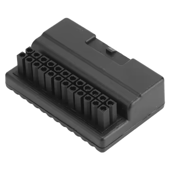Adaptador ATX de 24 pines y 90 grados, placa base de transmisión sin pérdidas, 24 pines hembra a 24 pines macho con funda aislante para PC de escritorio - 1