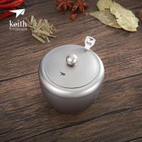 Villa de titanio para acampar, tarro de 220ml, botella de sal, azúcar, pimienta, condimento en polvo, cuchara, recipiente de cocina para picnic al aire libre - details 4