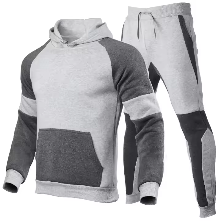 Colores para hombres y mujeres, ropa deportiva a juego de color blanco, tres correr de moda, dos piezas - 1