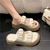 Nuevas Sandalias planas de verano a la moda para mujer, zapatos de playa deslizantes, Edición coreana, zapatillas de compras de ocio diario al aire libre - details 1