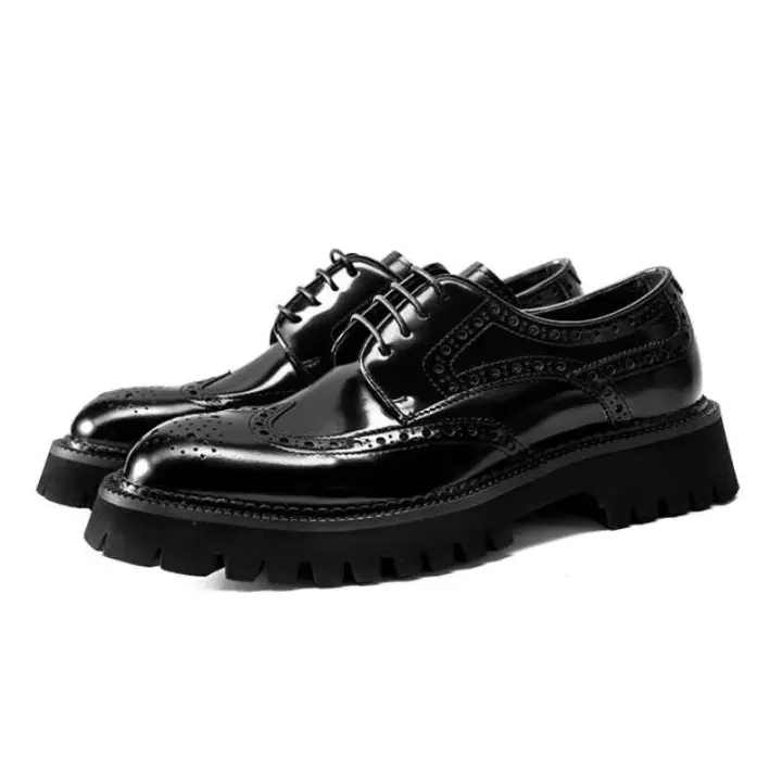 Block UK Business Zapatos formales de oficina de boda de cuero genuino para hombres, función transpirable e impermeable, resortes de malla - 1