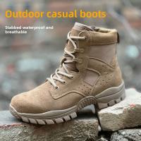 Botas tácticas impermeables, botas de trabajo, zapatos transpirables para hombre al aire libre, botas de montaña, zapatos de montaña antideslizantes - details 1