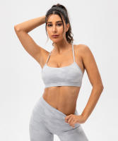SHINBENE Sujetador Deportivo de Yoga para Mujeres con Estampado Camuflaje Diseño de Espagueti y Tirantes Delgados Fitness Gimnasio XS-XL - details 12