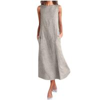 Vestido MIDI de verano a rayas con estilo casual y cómodo Sin mangas, suelto, con bolsillos, Moda para mujeres - details 11