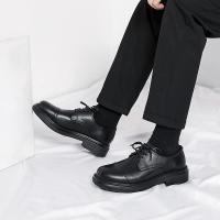 Zapatos Derby transpirables para hombres, calzado de cuero Negro, suave, informal al aire libre, Otoño de 2024 - details 5