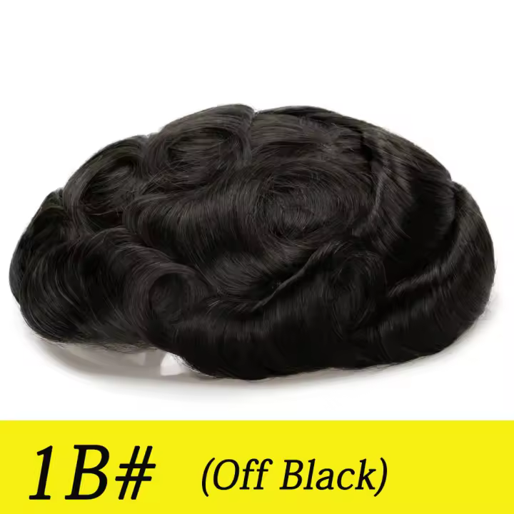 Base de Australia Cabello humano de encaje suizo Hombres Tupé Línea de cabello de piel natural Prótesis capilar para hombres Peluca masculina Sistema de cabello duradero Reemplazo Base de encaje transpirable Línea de cabello invisible Nudos dobles fuertes - 1