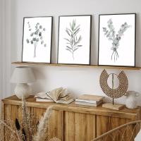 Carteles nórdicos de hojas verdes simples y modernas, pintura en lienzo minimalista, arte de pared, impresión Interior, decoración del hogar - details 2