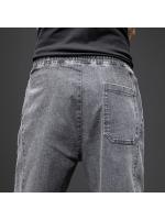 Pantalones Cargo Harem Para Hombre Negro Azul Estilo Callejero Primavera Verano Denim Midweight Cierre Con Cordón Talla Grande Hasta 8XL - details 24