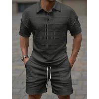 Conjunto de manga corta informal de moda de color sólido Temu Shein para hombre - details 8