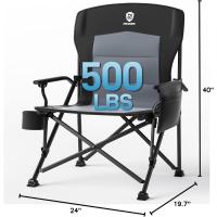 Silla de Camping Plegable 230KG Cargable Silla Plegable 62cm Anchura de Asiento con Bolsillo Lateral y Portavasos Silla Plegable de Gran Tamaño para Camping Exterior Balcón Jardín - details 2