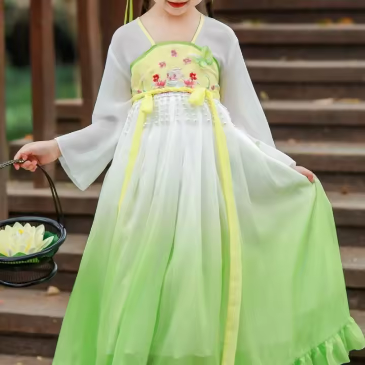 Colección primavera y otoño 2025, disfraz para niños, vestido de princesa Hanfu súper inmortal de estilo antiguo chino - 1