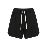Pantalones Cortos de Algodón Retro Casual Solido para Hombres, Cinturón de Cordón, Estilo Suelto, Pantalones Deportivos de Cinco Minutos - details 2