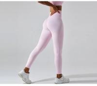 Pantalones deportivos ajustados de secado rápido para mujer, pantalones de Yoga ajustados, pantalones de Yoga de punto sin costuras, pantalones de chándal transpirables antitratamiento para gimnasio y Fitness - details 7