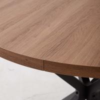 Juego de Comedor de Mesa Redonda 100cm con 4 Sillas Conjunto de Mesa y Sillas de Comedor, Cocina y Salón (Madera Oscura+Marrón Claro (PU)) - details 3