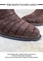 Botas de hombre con parte inferior de costura noruega hechas a mano Martin Goodyear formales de piel de cocodrilo de tobillo Nubcuk de lujo - details 8
