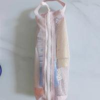Neceser de malla con asa práctica, bolsa de almacenamiento de artículos de tocador plegable y transpirable, bolsa de maquillaje ligera, bolso de lavado para niñas - details 15