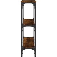 Mesa consola con estantes, 75 x 22,5 x 75 cm, muebles de salón, entrada, mesa de acento, mesa de pasillo estrecha con estantes, mesa de exposición, madera - details 4