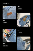 Nueva moda simple tendencia mochila de gran capacidad bolsa de mezclilla duradera universidad escuela secundaria junior escuela secundaria bolsa de estudiante - details 3