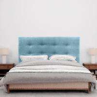 Cabecero Capitoné hasta el Suelo Cabezal 8cm tapizado Tela y Polipiel para Cama Dormitorio (160x120cm (150/160), Tela Beige) - details 8
