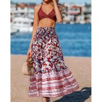 Vestido largo holgado con estampado y cintura elástica para mujer, verano 2025 - details 16