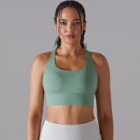 Sujetador de yoga para mujer, ropa interior que absorbe los golpes, correas cruzadas para los hombros, top corto Fiess, deportes a prueba de golpes - details 7