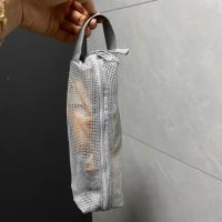 Neceser de malla con asa práctica, bolsa de almacenamiento de artículos de tocador ligera y transpirable, bolso de lavado plegable de secado rápido para niñas - details 15
