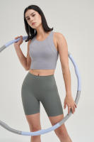 Pantalones cortos deportivos de cintura alta para mujer, pantalones de entrenamiento de yoga - details 11