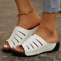 Sandalias grandes de suela gruesa para mujer, zapatos informales de suela plana, Boca de pescado, novedad de verano - details 5