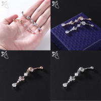 ZS-colgante de mariposa colorida para el ombligo, anillo con diamantes de imitación, gota larga, anillos para el vientre, Piercing de Barball para el ombligo, joyería, 1 unidad, 14G - details 3