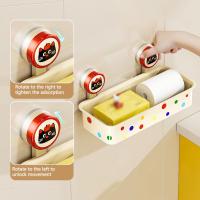 Estante de almacenamiento de champú con ventosa, dispensador de pañuelos montado en la pared sin perforaciones, portarrollos de papel de plástico para ahorrar espacio - details 12