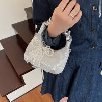 Bolso plisado de lentejuelas de estilo coreano, bolso cruzado con cadena y colgante de lazo exquisito, bolso de hombro ligero de Color sólido - details 32