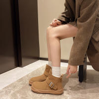 Nuevas botas planas casuales retro con hebilla de cinturón - details 10